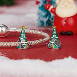 925 Sterling Silver Christmas Tree House Bracelet Beads