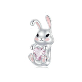 925 Sterling Silver Easter Bunny Diy Beads
