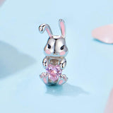 925 Sterling Silver Easter Bunny Diy Beads