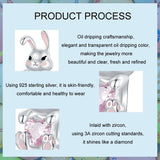 925 Sterling Silver Easter Bunny Diy Beads