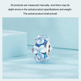925 Sterling Silver Blue Flower Glass Bead Diy Jewelry