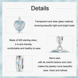 925 Sterling Silver Blue Heart Balloon Diy Beads