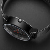 Men 360 Degree Hollow Dial Mesh Strap Quartz Watch - Spinning Design - Silver