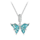 925 Sterling Silver Platinum Plated Butterfly Pendant Beads