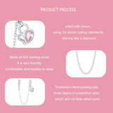 925 Sterling Silver Valentine Heart Lock Safety Chain For Diy Beading