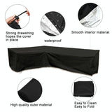 215x215x87cm Black Outdoor Corner Sofa Table Cover for Garden Furniture