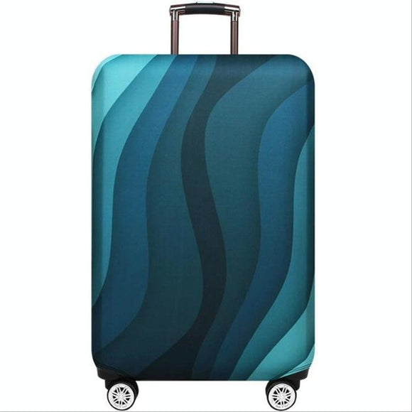 18-21 Inch Travel Suitcase Dust Covers - Elastic & Abrasion-resistant - Green Ripple