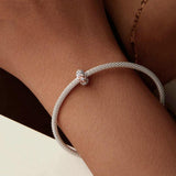 925 Sterling Silver Diy Beaded Rose Bracelet