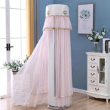 170cm Vertical Lace Air Conditioner Dust Cover - Round Column - White