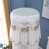 170cm Vertical Lace Air Conditioner Dust Cover - Round Column - White