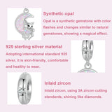 925 Sterling Silver Fantasy Moon Cat Pendant Plated