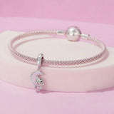 925 Sterling Silver Fantasy Moon Cat Pendant Plated