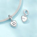 925 Sterling Silver Oxidized Snowflake Heart Diy Beads
