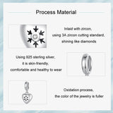 925 Sterling Silver Oxidized Snowflake Heart Diy Beads