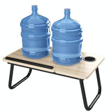 Adjustable Folding Laptop Desk with Cup Holder - Four-speed Lifting Table for Dorms - Pink