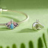 925 Sterling Silver Platinum Plated Luminous Purple Butterfly Beads