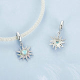 925 Sterling Silver Colorful Sunshine Sun Pendant Beads