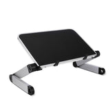 Adjustable Folding Laptop Stand - 360 Degree Rotation Aluminum Alloy - Black