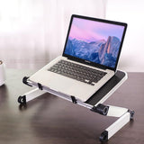 Adjustable Folding Laptop Stand - 360 Degree Rotation Aluminum Alloy - Black