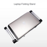 Adjustable Folding Laptop Stand - 360 Degree Rotation Aluminum Alloy - Black