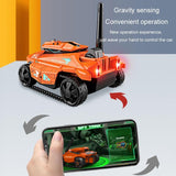 720p Hd Camera Rc Car with Real-time Surveillance and Remote Control - Tank Design - Orange