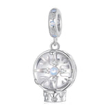 925 Sterling Silver Snowflake Crystal Ball Pendant