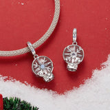 925 Sterling Silver Snowflake Crystal Ball Pendant