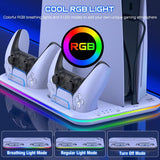 Multi-Functional Cooling Base For Ps5 / Psvr2 Controller With Rgb Lights - White