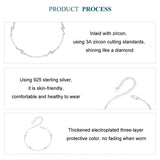 925 Sterling Silver Platinum Plated Lightning Bracelet In