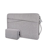 13.3 Inch Polyester Laptop Liner Bag with Small Bag - Ideal for Notebooks - Hemp Grey