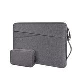 13.3 Inch Polyester Laptop Liner Bag with Small Bag - Ideal for Notebooks - Hemp Grey