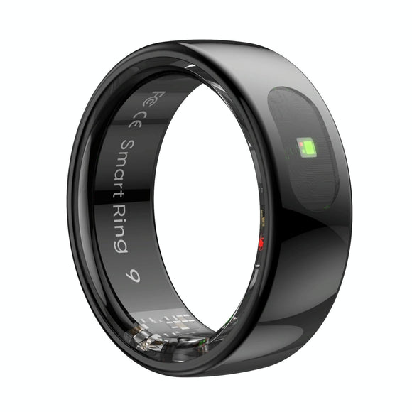 7 Smart Ring Heart Rate Blood Oxygen Sleep Sports - Black