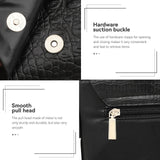 Water Repellent Vertical Leather Shoulder Bag For Men - Black