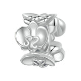 925 Sterling Silver Platinum Butterfly Orchid Flower Beads