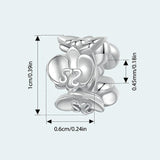 925 Sterling Silver Platinum Butterfly Orchid Flower Beads