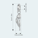 925 Sterling Silver Romantic Tulip Beaded Pendant In