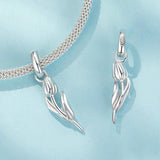 925 Sterling Silver Romantic Tulip Beaded Pendant In