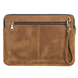 14.2 Inch Leather Laptop Sleeve for Macbook Pro - Black - Brown