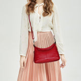 Stylish Middle Aged Women Shoulder Bag - Red