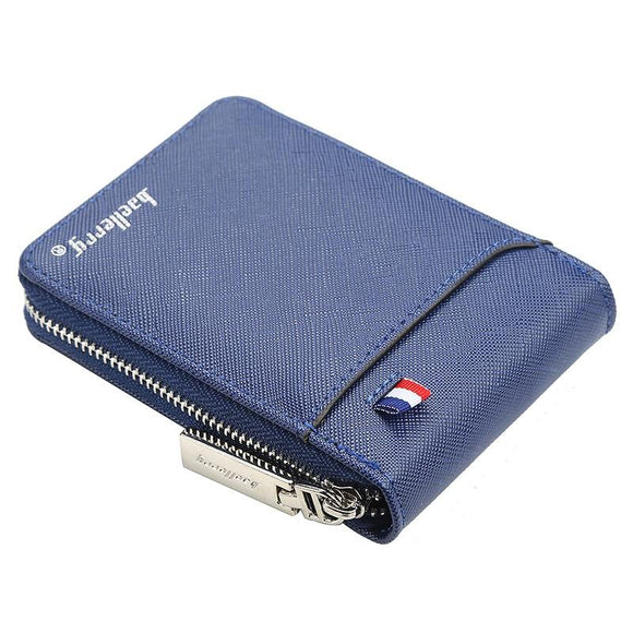 Large Multi Card Slot Organ Card Bag With Zip Coin Purse - Blue