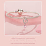 925 Sterling Silver Twisted Rope Heart Pendant Beads