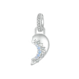 925 Sterling Silver Detachable Sun Moon Heart Pendant