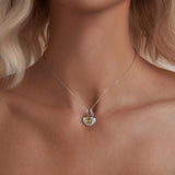 925 Sterling Silver Detachable Sun Moon Heart Pendant