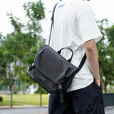 Waterproof Oxford Messenger Bag For Men - Black