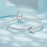 925 Sterling Silver Wave Shell Silicone Bracelet Beads