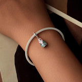 925 Sterling Silver Platinum Plated Doll Pendant With Beads