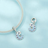 925 Sterling Silver Platinum Plated Chameleon Pendant