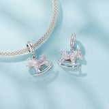 925 Sterling Silver Platinum Plated Trojan Horse Pendant