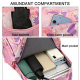 3 Piece Sweet Casual Backpack Set For Students - Purple