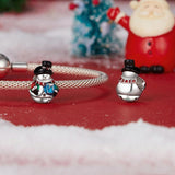 925 Sterling Silver Snowman Beaded Bracelet